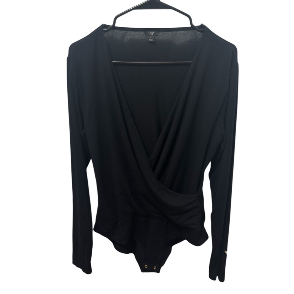 J.Crew 365 Black Long Sleeve Bodysuit Size Large
